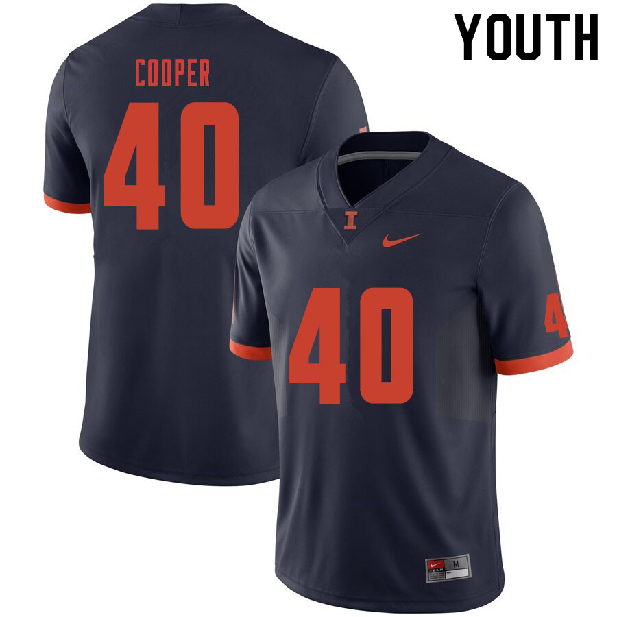 Youth #40 Shammond Cooper Illinois Fighting Illini College Football Jerseys Sale-Navy